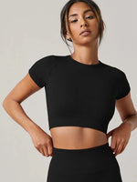 Women Cropped Seamless Sport Shirts